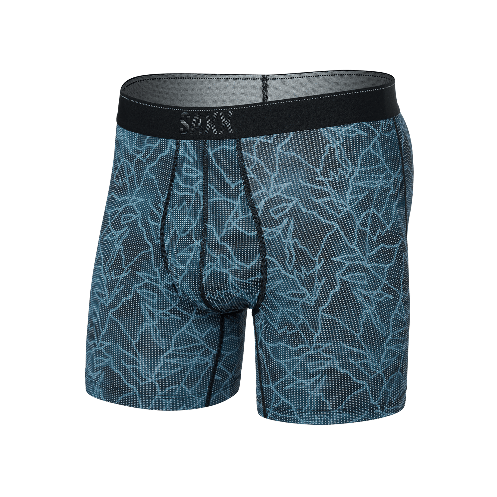 Saxx Quest Quick-Dry Mesh Boxer Brief Fly - Sketchy Mountain-Black