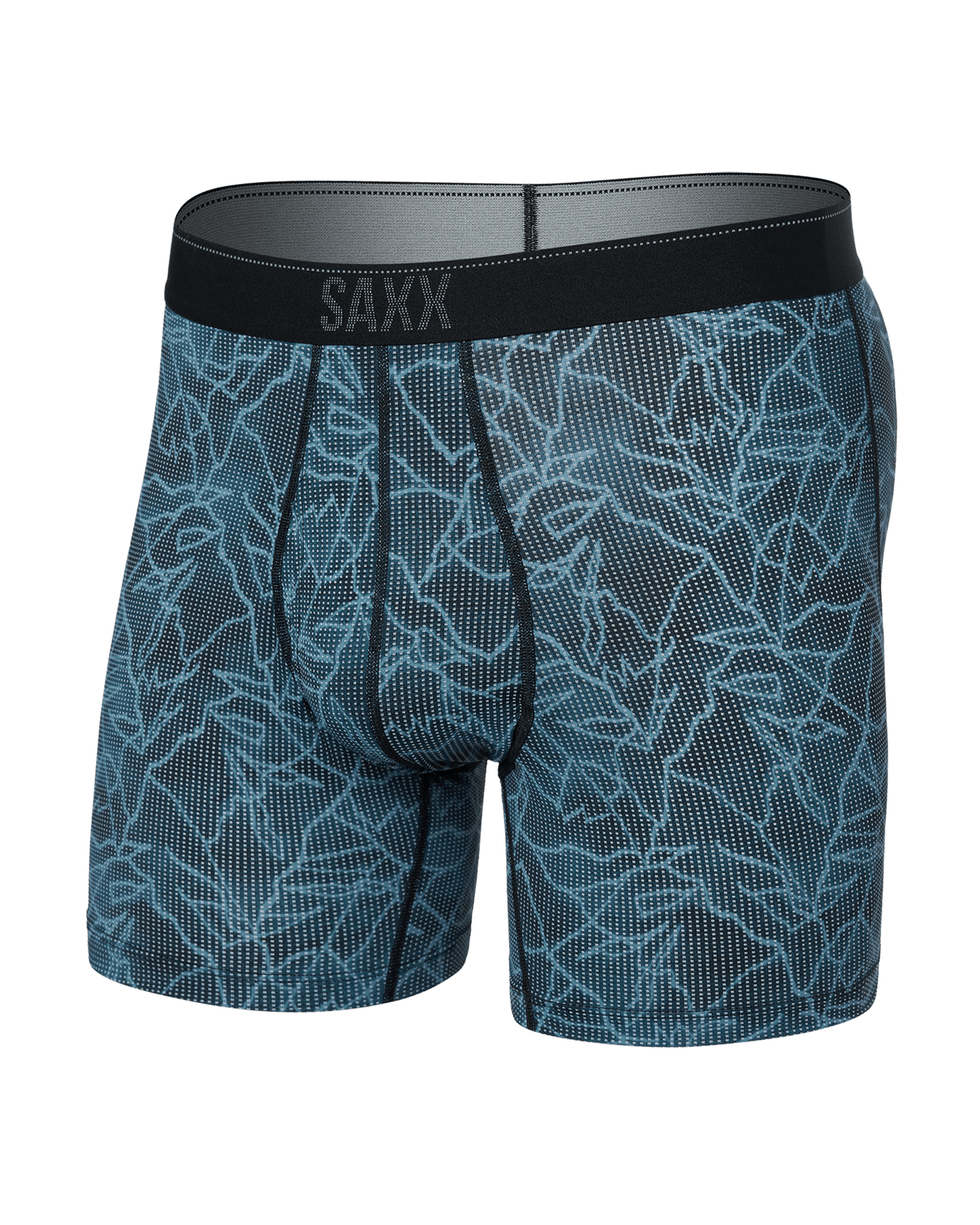 Saxx Quest Quick-Dry Mesh Boxer Brief Fly - Sketchy Mountain-Black