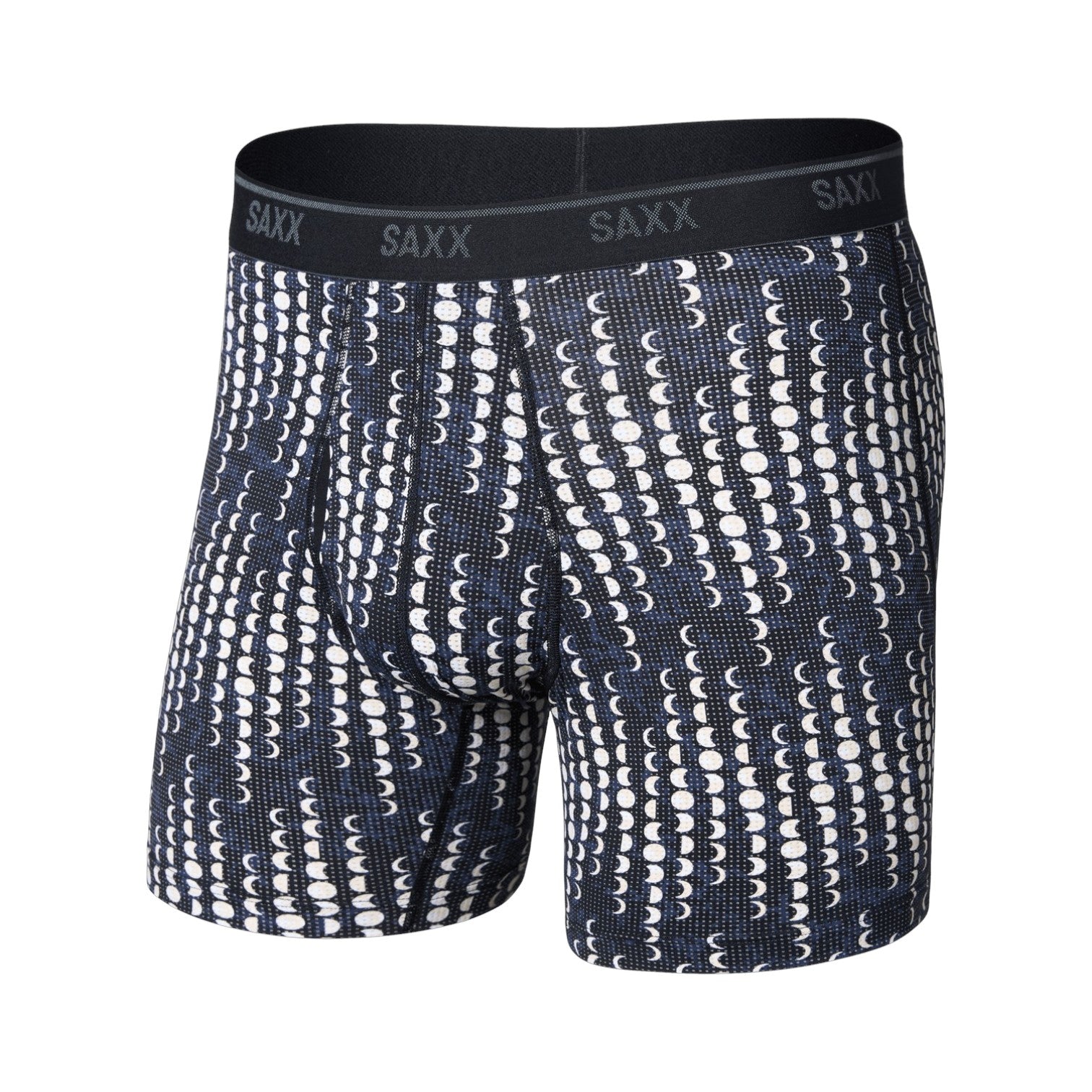 Saxx Quest Quick-Dry Mesh Boxer Brief Fly - Moonrise-Black