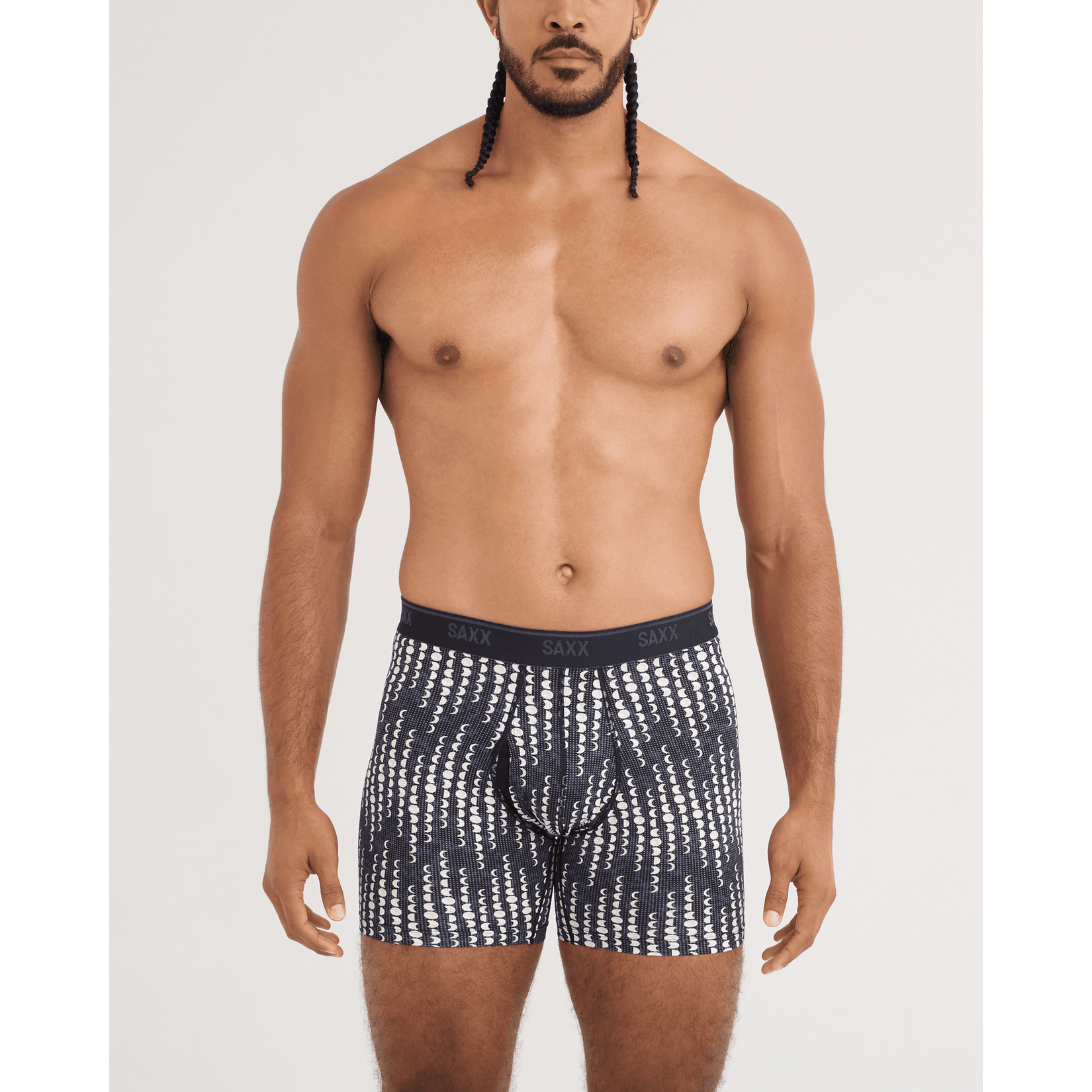 Saxx Quest Quick-Dry Mesh Boxer Brief Fly - Moonrise-Black