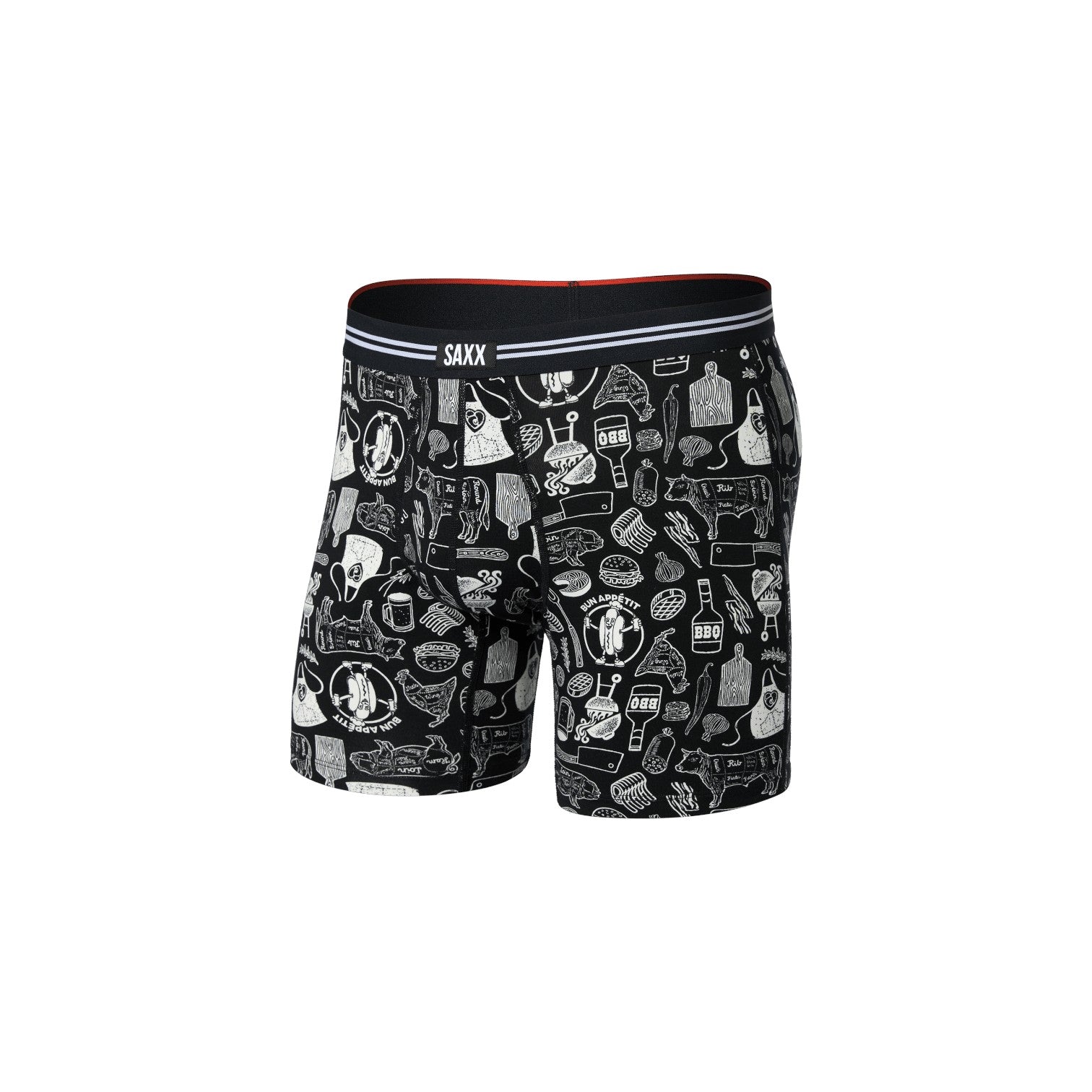 Saxx Vibe Xtra Boxer Brief Fly - Bun Appetit-Black