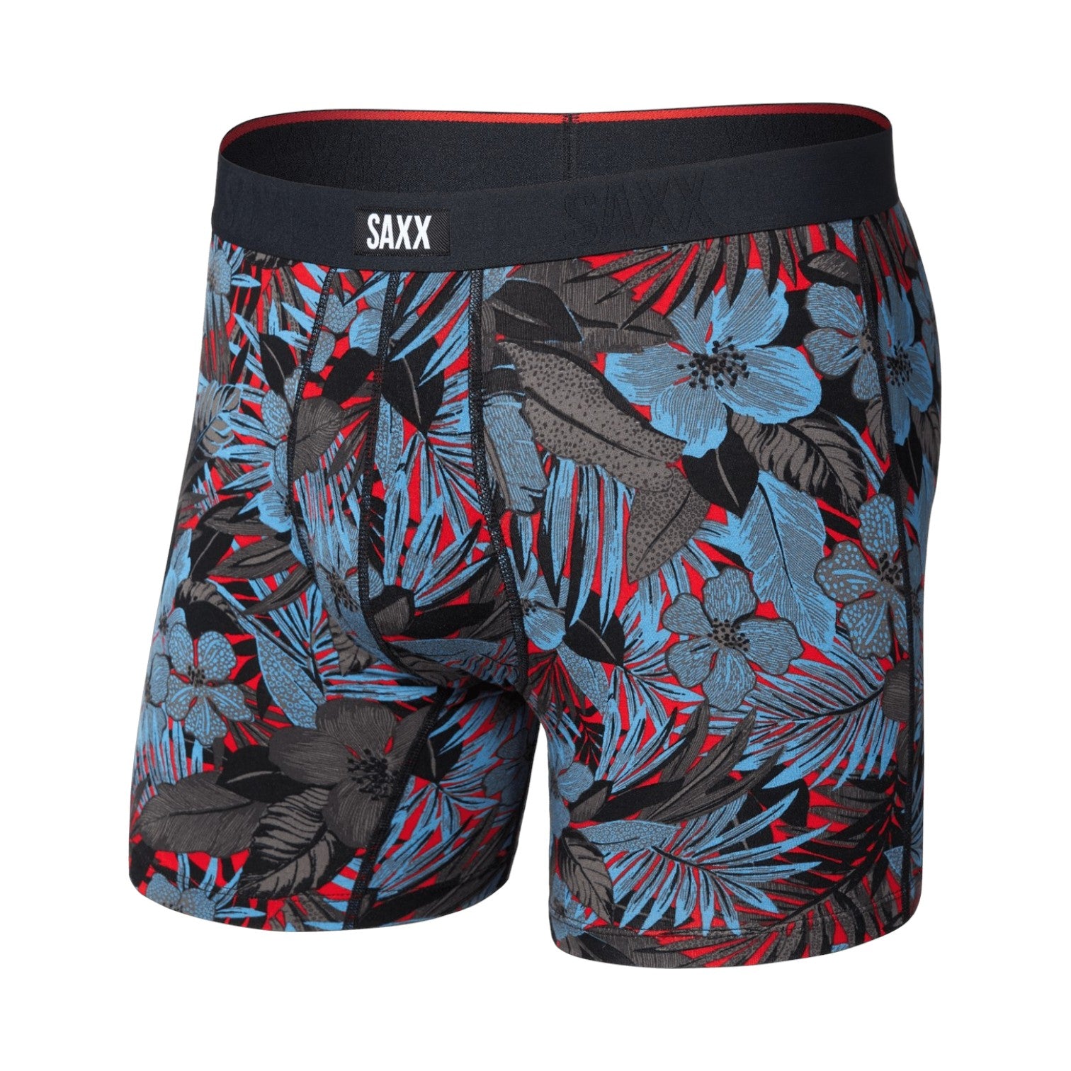 Saxx Vibe Xtra Soft Comfort Boxer Brief Fly - Night Garden-Red Hot