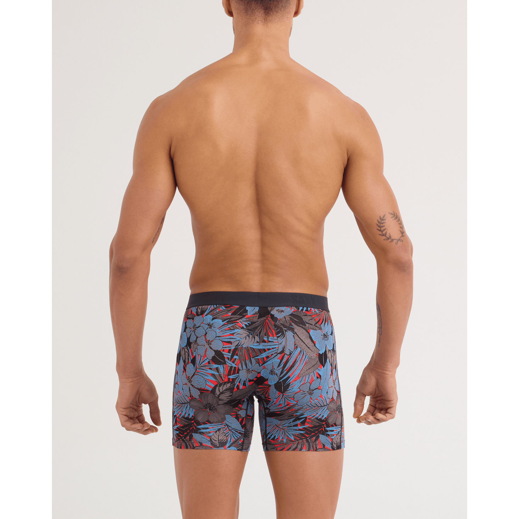 Saxx Vibe Xtra Soft Comfort Boxer Brief Fly - Night Garden-Red Hot