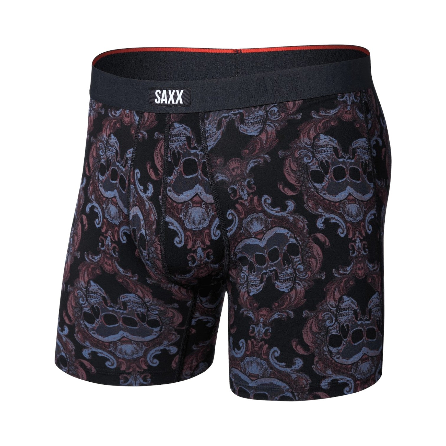 Saxx Vibe Xtra Soft Comfort Boxer Brief Fly - Skull Brocade-Black