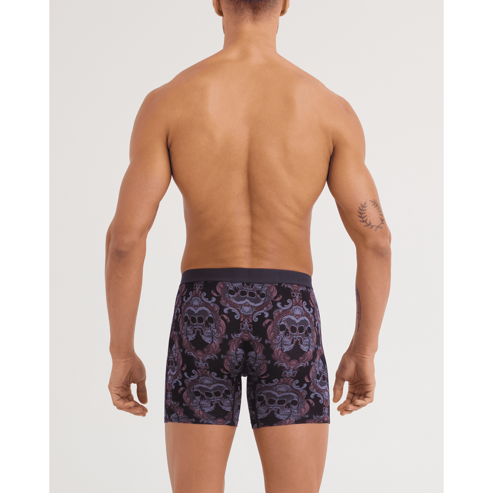 Saxx Vibe Xtra Soft Comfort Boxer Brief Fly - Skull Brocade-Black