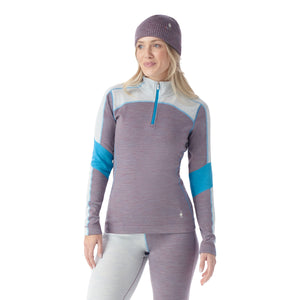 Smartwool Classic Thermal Merino Base Layer 1/4 Zip Colourblock - Women's