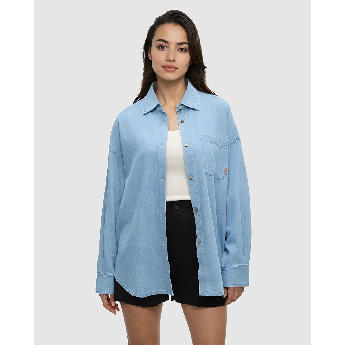 Tentree Denim West End Shirt LS - Women's