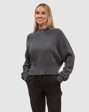 Tentree Highline 1/4 Zip Mock Neck Sweater - Women's