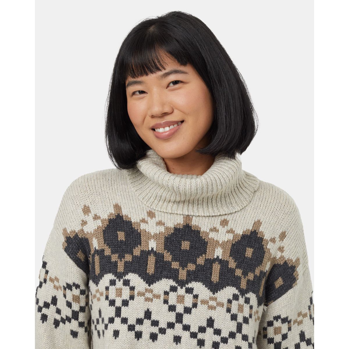 Tentree Highline Intarsia Turtleneck Sweater - Women's  - Final Clearance