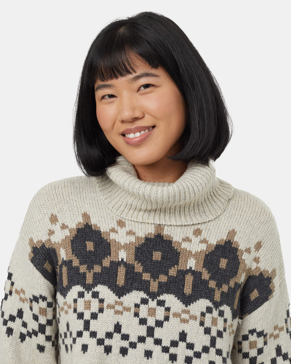 Tentree Highline Intarsia Turtleneck Sweater - Women's  - Final Clearance