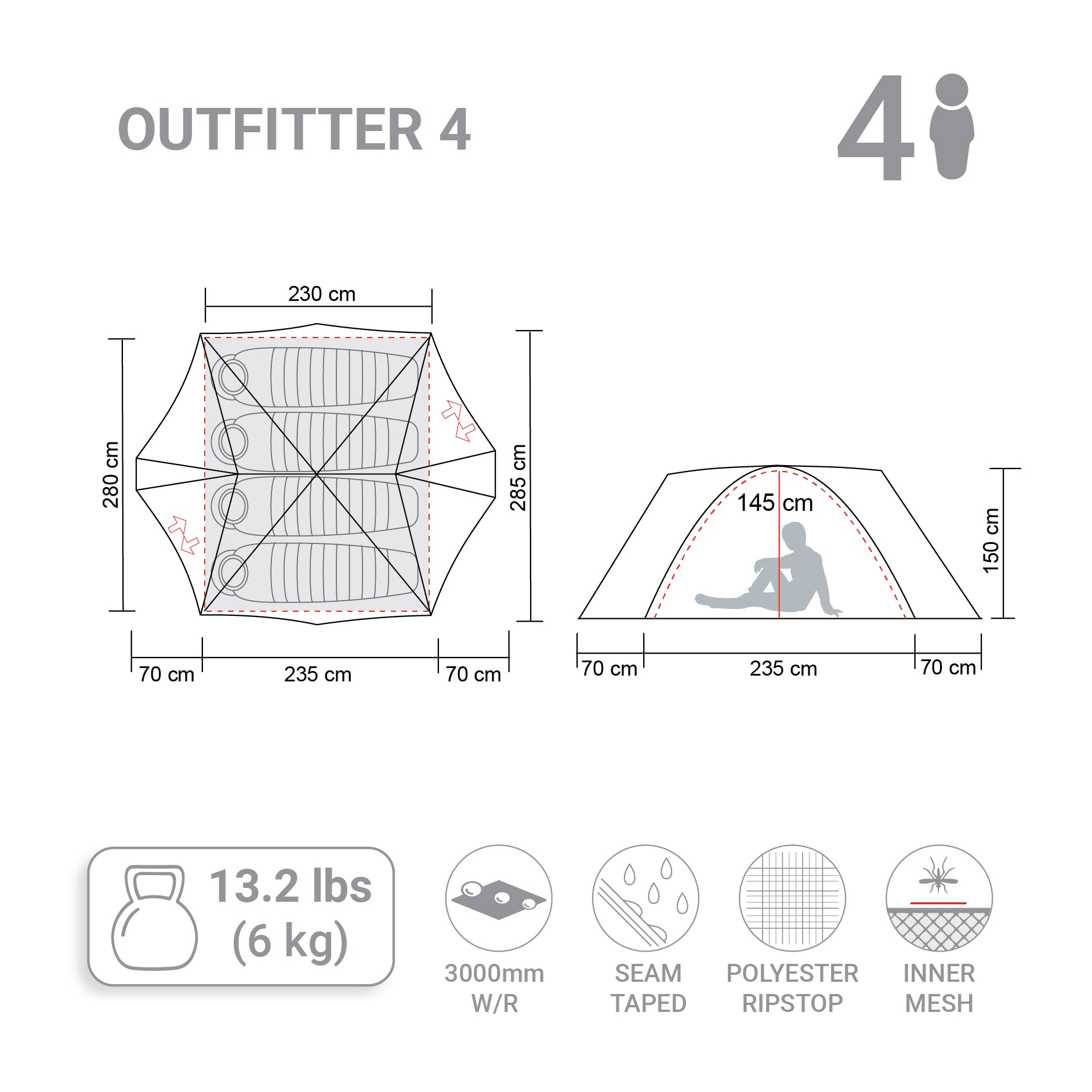 Treqa Outfitter Series 4-Person Tent