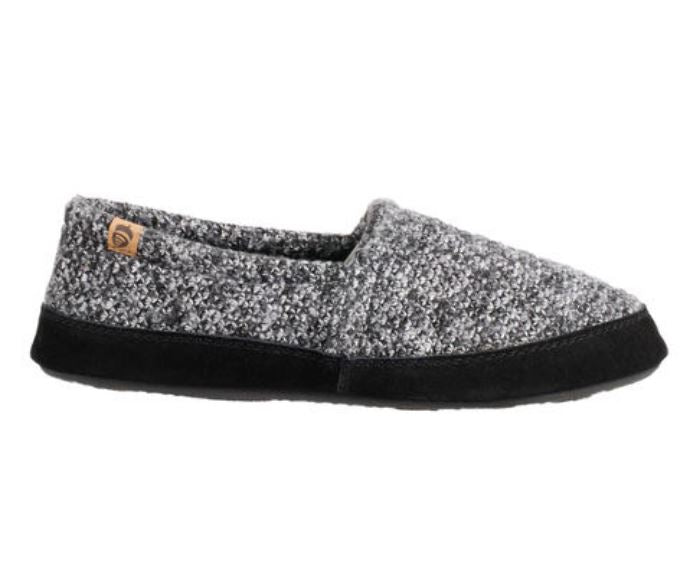 Acorn Moc Slippers Black Tweed - Men's