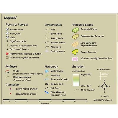 Temagami Obabika Loop / Maple Mountain Trip Companion Map