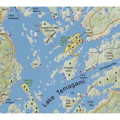 Temagami Obabika Loop / Maple Mountain Trip Companion Map