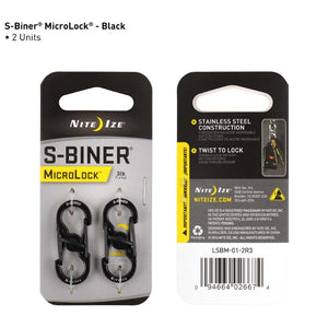 Nite Ize MicroLock S-Biner 2 pack - Stainless Steel
