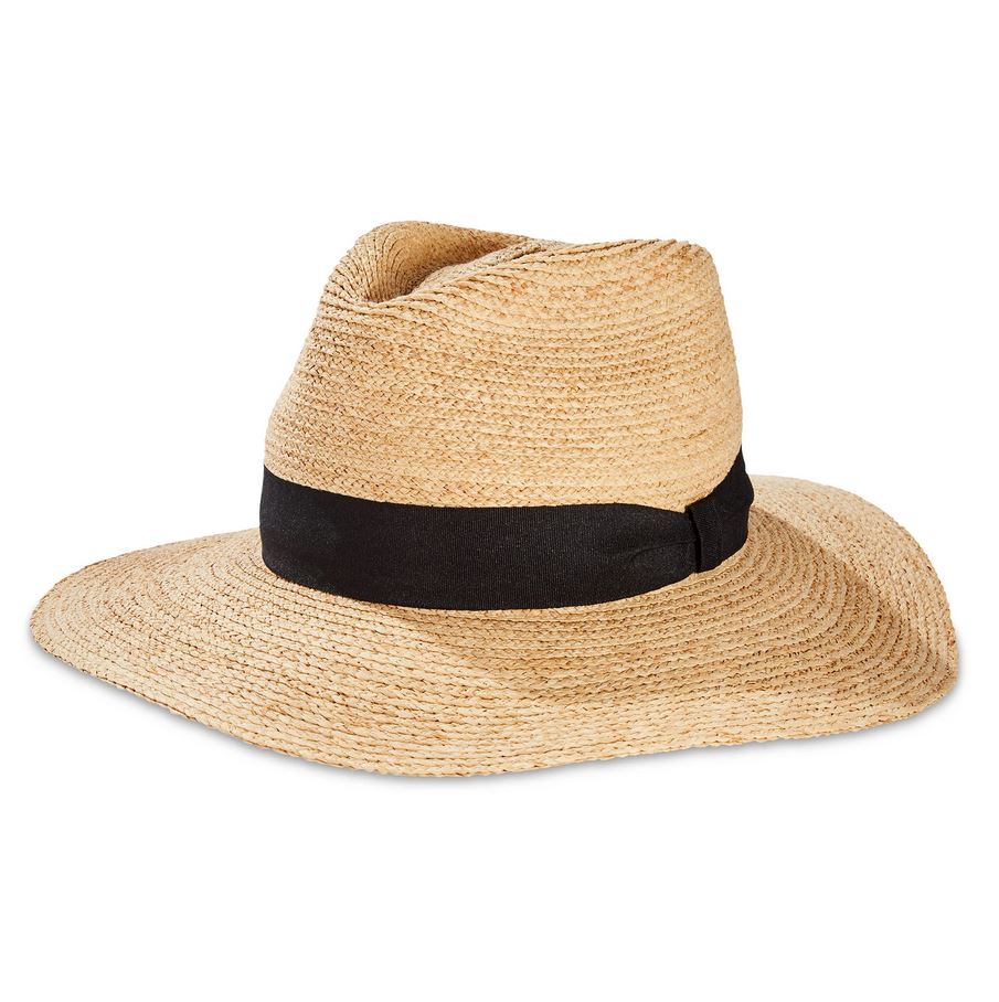 Kool Breeze Fedora Brown w/Wide Band Solar Cooling Hat UPF 50+ Protection