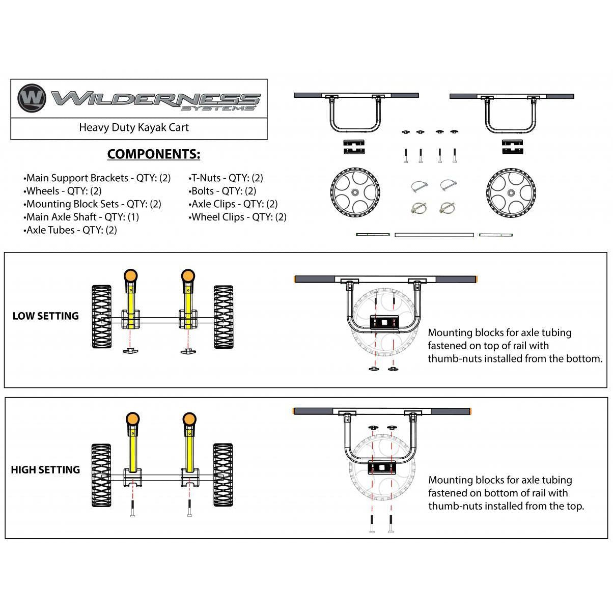 Wilderness Systems Heavy Duty Kayak Cart with No-Flat Wheels